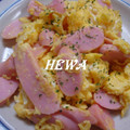 ＨＥＷＡ's cooksnap of when they made 簡単！おさかなのソーセージの葱卵炒め.