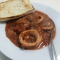 ３児ママCafe's cooksnap of when they made イカとオリーブ、ほうれん草のトマト煮.