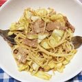 チンパンゆき's cooksnap of when they made バラ肉とキャベツの和風パスタ.