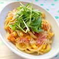 YUH♡ママ's cooksnap of when they made ベーコンとコーンの✿バタ焼きうどん.