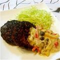 kii1127's cooksnap of when they made 秋鮭のハンバーグ♡クリームソース.