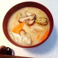 メゾンドR's cooksnap of when they made 天然だしパックで作る 白味噌仕立ての粕汁.
