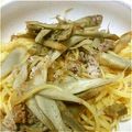 MofeMofee's cooksnap of when they made ごぼうと豚肉の柚子こしょう風味パスタ.