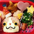 aーまま's cooksnap of when they made 妖怪ウォッチ キャラ弁★クリスマスver.