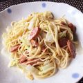 気まぐれ子's cooksnap of when they made 簡単♪白菜とウインナーの生クリームパスタ.