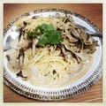 keanak's cooksnap of when they made 舞茸とタマネギの豆乳パスタ.