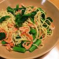 イナペコ's cooksnap of when they made 菜の花と桜海老のスパゲッティ.