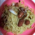 ようこっぷ's cooksnap of when they made ウインナーとネギの焦がし醤油パスタ.