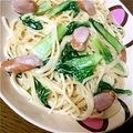 クックC4SD98☆'s cooksnap of when they made 簡単♪白菜とウインナーの生クリームパスタ.