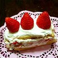 ♡amo♡'s cooksnap of when they made 雛祭りに♪トースターで苺のロールケーキ♪.