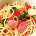 ajisaisuki's cooksnap of when they made 簡単すぎ☆美味しい菜の花ウインナーパスタ.