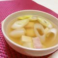 赤い電話's cooksnap of when they made ネギとベーコンと豆腐のスープ.