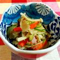 SP♪'s cooksnap of when they made 常備菜の茸de胡瓜とカニカマの酢の物.