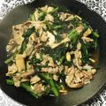ちえてぃす's cooksnap of when they made 春菊と豚肉の✿オイスター炒め✿.