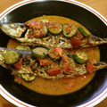 二の腕は遺伝's cooksnap of when they made まるごとアジでアクアパッツァ.