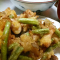 ヤスコ♪'s cooksnap of when they made 鶏もも肉といんげんのカレーかき揚げ♬.