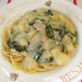 momochacra's cooksnap of when they made 簡単クリームパスタ（＾Ｏ＾☆♪.