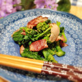 kumi0901's cooksnap of when they made 簡単！菜の花とベーコンのにんにく炒め.