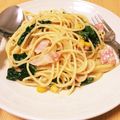 クックNZQW49☆'s cooksnap of when they made ほうれん草とベーコンのクリームパスタ.