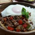 ねろchan's cooksnap of when they made 豚挽き肉とバジル炒めライス。.