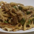 タキシード犬's cooksnap of when they made 豚バラとれんこんの甘辛ねぎ炒め.