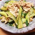 真珠王子's cooksnap of when they made きゅうりで♪豆腐ひき肉の甘辛炒め.