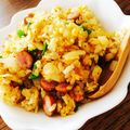 ゆりぽんちゃん's cooksnap of when they made 時短簡単ランチ☆卵とウインナーの炒めご飯.
