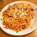 komugiko4's cooksnap of when they made ミートソースＤＥミートクリームパスタ.