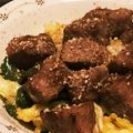 こよみさん's cooksnap of when they made サイコロステーキと野菜のにんにく醤油炒め.