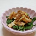 赤い電話's cooksnap of when they made 春菊とカリカリ油揚げのおひたし.
