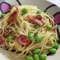 あいこぷん's cooksnap of when they made 枝豆とベーコンのガーリックパスタ.