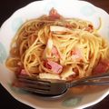 ゆいちぃ♡'s cooksnap of when they made 簡単♪なめ茸とベーコンの和風パスタ.
