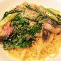 さらふわ's cooksnap of when they made 菜の花とベーコンのクリームパスタ.