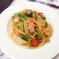 みぃmm's cooksnap of when they made かぶの葉っぱとツナのスパゲティ.