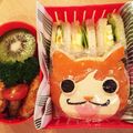 marihana27's cooksnap of when they made 妖怪ウォッチのキャラ弁（サンドウィッチ）.