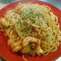 crowcrow's cooksnap of when they made 海老の殻だけ！絶品トマトクリームパスタ.
