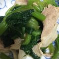 あいりりりー's cooksnap of when they made 小松菜と豚肉のからしあえ.