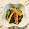 にきけん's cooksnap of when they made キュウリと油揚げの梅風味の酢の物.