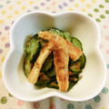 にきけん's cooksnap of when they made キュウリと油揚げの梅風味の酢の物.