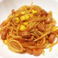 ayaakari's cooksnap of when they made ﾄﾏﾄｼﾞｭｰｽでナポリタン.