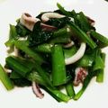 ハチコーン's cooksnap of when they made 簡単☆イカと小松菜のオリーブオイル炒め.