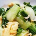 miriura's cooksnap of when they made チンゲン菜とふわふわ卵のにんにく炒め.