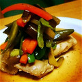 as1013's cooksnap of when they made チキンと夏野菜のソテー　わさびソース.