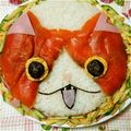 アユミニー's cooksnap of when they made 妖怪ウォッチ♪ジバニャンのデコケーキ寿司.