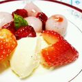 shikkachan's cooksnap of when they made いちご白玉とバニラアイスいちごソースかけ.