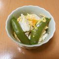 ☆サラダボーイ☆'s cooksnap of when they made 凍み豆腐･スナップえんどう豆の卵とじ♪.