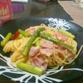 ミック＆ミリ's cooksnap of when they made アスパラとベーコンのペペロンチーノ.