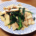 YUKIKI☆'s cooksnap of when they made 春菊と豚肉と茸のさっと炒め.