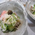 kana叶's cooksnap of when they made 常備菜の茸de胡瓜とカニカマの酢の物.