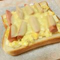 快くん's cooksnap of when they made 卵トースト　ウインナー乗せ♡.